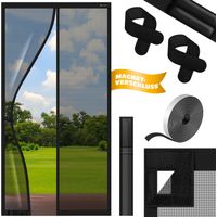 KESSER® Magnet Fliegengitter Tür Insektenschutz Magnetvorhang Türvorhang Schutzgitter mit kinderleichter Inkl. Klebemontage für Balkontür Terrassentür Schwarz / 100 x 220 cm