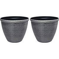 TOQUE 2PCS Plastic Garden Plant Pots 30cm Round Outdoor Planters Drainage Holes