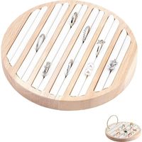 Plateau Présentoir Bijoux en Bois, 6 Fentes Anneau Bague Boucle d'oreille Affichage Support Stockage,Blanc Insérer Organisateur pour La Maison, Le Comptoir, La Présentation De Bijoux