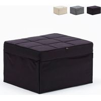 Le Roi Du Relax – Lit pouf pliant convertible 1 place en tissu 60x70x42cm – Structure métallique solide – 5 positions réglables – Matelas et oreiller inclus