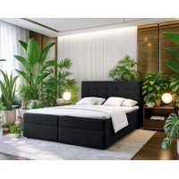 AX LIVING Stauraum Boxspringbett Schwarz 160x200 Geceteni Doppel Bett