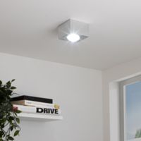 Flacher Aufbaustrahler eckig schwenkbar Deckenleuchte - Farbe: Alu-gebürstet - LED Leuchtmittel: 5W Neutralweiß 230V dimmbar 60°
