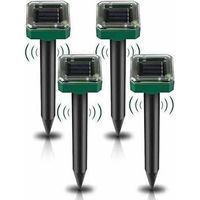 4 Pack Solar Ultrasonic Mole Repeller, Solar Mole Repeller Mice Repeller Outdoor for Gardens Moles Voles Gophers Snakes or Other Other Rodents