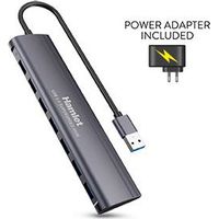 Hamlet XHUB-07A3P Schnittstellen-Hub USB 3.2 Gen 1 (3.1 Gen 1) Type-A 5000 Mbit/s Schwarz