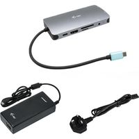 i-tec USB-C Metal Nano Dock HDMI/VGA with LAN + Charger 112W