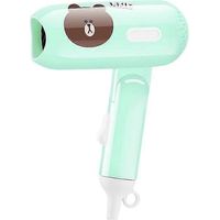 Sèche-cheveux mignon à motif dessin animé, pliable, à deux vitesses, pour étudiants ou pour la maison. Mini sèche-cheveux portable.-blue