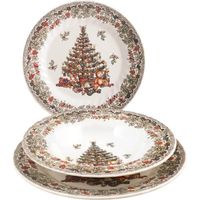 Servizio di Piatti da Tavola Season Greetings Natalizio Natale 18 Pezzi