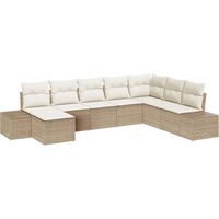 Maison Exclusive - Gartensofa-set 8 stk. Beige Poly-Rattan