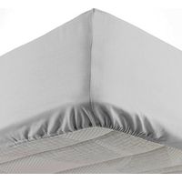 Drap housse 140 x 190 cm – Bonnet 30 cm – Microfibre légère – Lavable en machine – Séchage rapide – Gris clair – Oscar