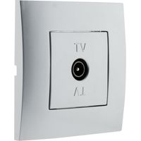 Prise TV Simplea montée - module large - gris - Zenitech