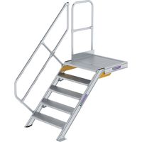 MUNK Treppe mit Plattform 45° inkl. einen Handlauf, 800mm Stufenbreite, 5 Stufen
