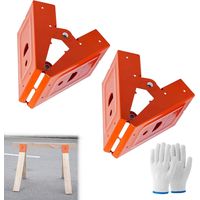 Heavy-Duty Sawhorse Bracket with Down Clamp, 2Pcs Saw Horses Brackets, Cold-Rolled Steel, Engineered for Tradesmen, Carpenters, and Serious DIY Enthusiasts