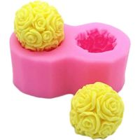 3D Ball Shape Silicone Candle Mold for Aromatherapy - Lotion Bar, Bath Bomb, Wax Crayon, Polymer Paper, Fimo Clay, Art Gift (11.1 x 5.3 4.5 cm