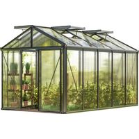 GFP Gewächshaus Diamas 23 Premium 235x385 cm mit integriertem Fundament 16 mm Doppelstegplatten, Farbe Anthrazit