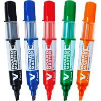 Pilot V-Board Master evidenziatore 5 pz Punta smussata Nero, Blu, Verde, Arancione, Rosso