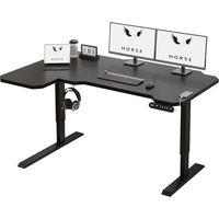 Bureau assis debout électrique réglable en hauteur en forme de L 150 cm – Moteur silencieux 50 dB – Capacité 80 kg – Cadre acier noir