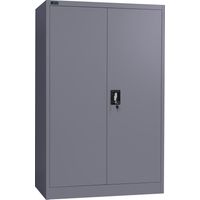 Armoire de bureau verrouillable 40x90x140cm en acier anthracite – 3 étagères réglables – Sécurisée avec serrure à cylindre – Pour bureau ou salon – Makika