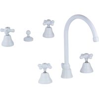 Kit rubinetti a tre fori in ottone colore bianco lucido Gattoni Rubinetterie KITCALY1BI