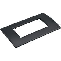 Placca Plastica Quadrata MBL 4 Moduli/Posti Compatibile Bticino Living, 3 Colori Disponibili (Nero)