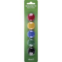 Vigo Magnete für Magnettafeln 5er Pack, bunt, rund Magnettafeln