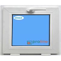 Eco-Blu – Fenêtre PVC 500 mm x 600 mm blanc – À soufflet abattant – Verre dépoli double vitrage – Isolation thermique et acoustique optimale
