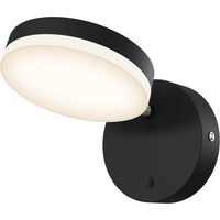Applique Da Parete Moderno Fad Metallo Nero Acrilico 1 Luce Led 6W