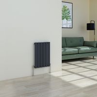 Warmehaus Flat Radiator Anthracite Horizontal Single 600x408mm