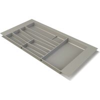 Volpato Besteckeinsatz - moderner Besteckkasten ideal als Besteck Organizer für KB 900mm, Kunststoff in Grau