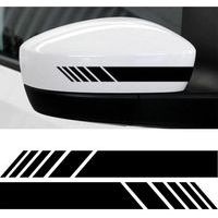 2 PCS Autocollant Réfléchissant pour Rétroviseur de Voiture, Rétroviseur Autocollant de Voiture Bande Réfléchissante, Autocollant Personnalisés Autocollants Bande Latérale Voiture(Noir)