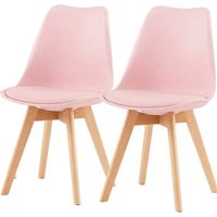 4 Chaises Tulipes Salle à Manger Scandinaves Bm Home Salle de Bureau, Pieds en Bois de Hêtre Massif, BLEUES