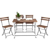 Set tavolino e quattro sedie da giardino modello Bistrot nero