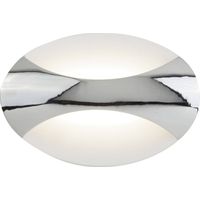 Oval chrome / sand white led wall light