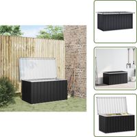 Boîte de rangement de jardin Anthracite 129x67x65 cm - Boîte De Rangement Jardin - Coffre De Jardin - Rangement Extérieur - Coffre De Jardin Anthracite - Rangement Patio