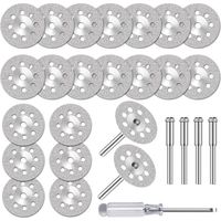 20 Pcs Mini Disque Diamant à Tronçonner pour Dremel avec Mandrin de 3mm pour Coupe Pierre, Verre, Céramique