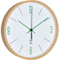 TFA Dostmann Orologio da parete de, Legno, Bianco/Verde, 25,5 x 4,5 x 25,5 cm