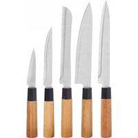 Set Kinvara di 5 coltelli in acciaio inox con manici in bambù