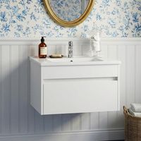 Vitra S50+ Wall Hung 1-Drawer Vanity Unit with Basin 800mm Wide - White High Gloss