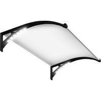 Wasabi - Marquesina Puerta Exterior 120x100cm – Policarbonato 5,2mm con Luz Solar LED