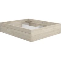 Structure de lit - LAGO - 140 x 190 cm - 4 tiroirs - Chene
