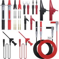 24pcs Cordons de Test Multimètre Électroniques Kit de Fils de Test Multiples avec Fiches Banane Embouts de Sonde Remplaçables Pinces Crocodiles pour Multimètres Pince Ampèremètre Électricien