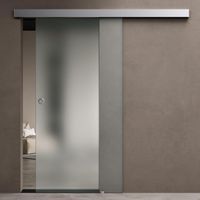 doporro Porta Scorrevole in Vetro Temperato Satinato 8 mm, con Binario in Alluminio Cromato, Soft-Close, 77,5x205 cm – Amalfi12
