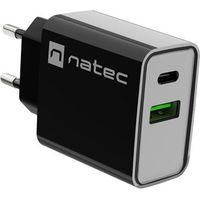 NATEC 20W USB-A+USB-C Power Delivery Ladegerät - Schnellladen