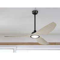 Deckenventilator mit LED Licht - Flügel in Holzoptik Weiß, Ø 165cm