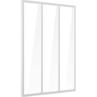 Aluminium-Indoor-Glasdach - 3 Glasscheiben - Weiß - 105 x 123 cm