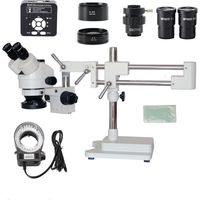 MUSTOOL 3.5X 7X 45X 90X Microscope stéréo trinoculaire à double bras et zoom simultané + caméra microscope 41MP pour la réparation des circuits imprimés dans l'industrie