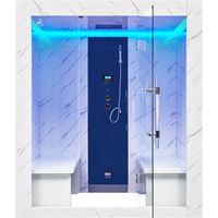 Hammam 4 places MEDINA – 180x160 cm – Verre trempé 10 mm – Générateur vapeur Pro Steam 6 kW – Douche pluie intégrée – Boreal