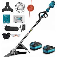 3-in-1 Akku-Freischneider 1800 W Brushless – Akku-Rasentrimmer 18 V 5200 mAh mit 3 Klingen, Tragegurt und Zubehör, 12.000 U/min