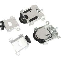 2 rulli per porte scorrevoli, rulli per porte di armadi, guide per guide di armadi, guide con ammortizzatore, nylon, argento