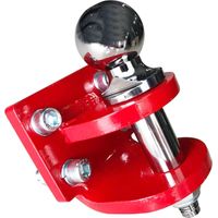 Crochet attelage Mixte 4 Trous,Attelage Remorque,Chape D’attelage Boule diam 50mm,avec visserie,3.5t (Red)