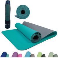 Tapete de yoga - FITNESS - SCHILDKRÖT - 183 x 61 cm - 4 mm - Bolsa incluida - Azul / Gris